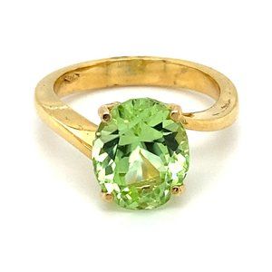 Certified Mint Diopside 4.56ct Solid 18K Gold Ring